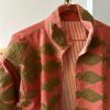Velour Jakke - rosa laks med blomst broderi - Image 2