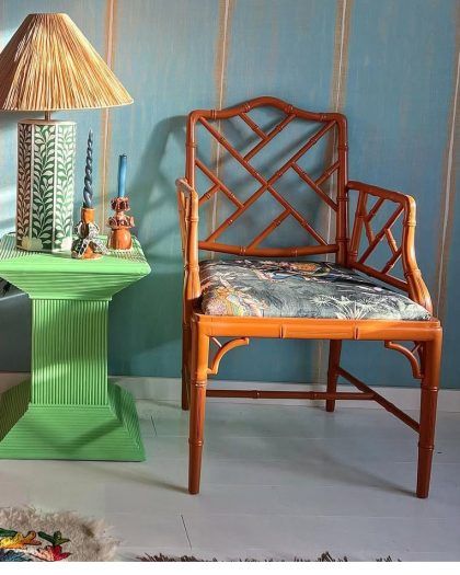 Vintage Chippendale "faux bamboo"stol - med armlæn