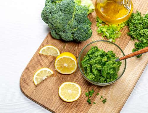 Steam-Cooked Broccoli Salad with Olive Oil and Lemon