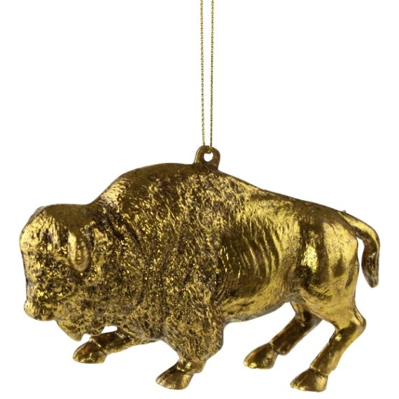 49338 - julekugle okse Guldfarvet ornament formet som en okse.