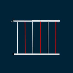 Foldeskørt 75, endestykke, rød-hvid, til serie S