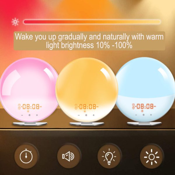 Creative Digital Alarm Clock Sunset and Sunlight Simulator- USB Powered_8