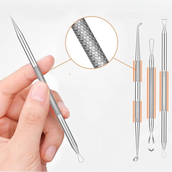 15Pcs Stainless Steel Blackhead Remover Pimple Popper Tools Kit with Metal Case_3