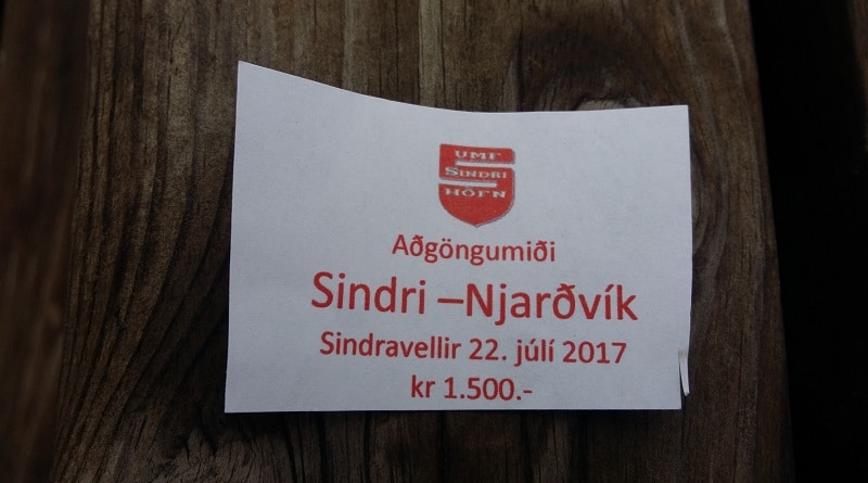 Sindravöllur ticket