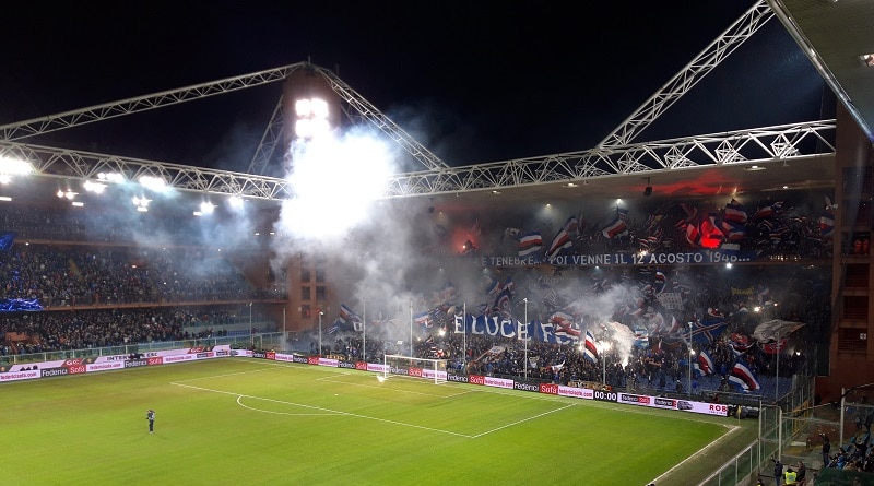 U.C. Sampdoria Fans before a Night Football Match, in Luigi Ferraris  Stadium of Genoa, Genova Italy. Editorial Stock Photo - Image of chair,  bench: 117648103