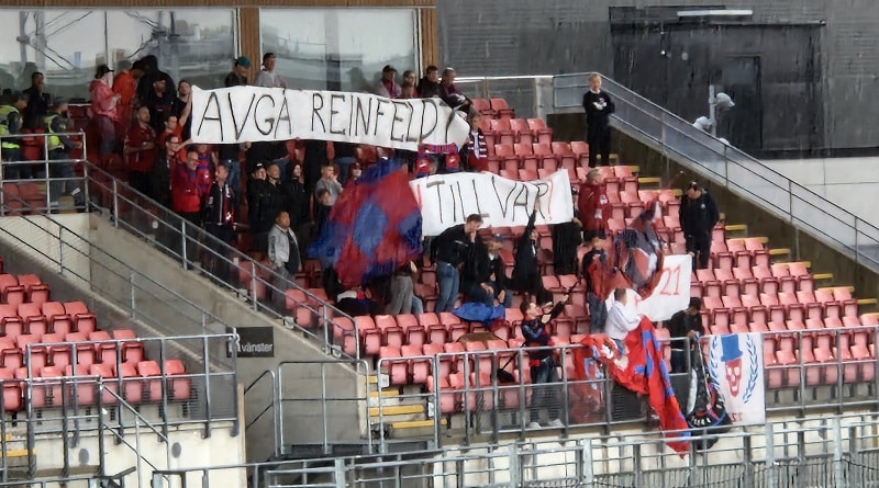 Travelling supporters from Östers