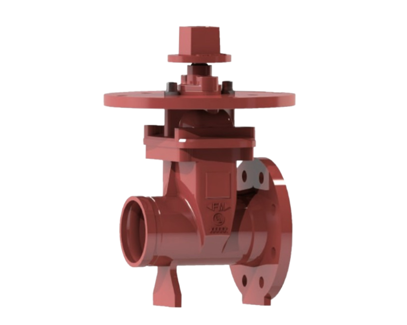 NSG NRS FG Flanged x Grooved NRS fire protection type gate valve with supervisory switch FM approved Nordic Valves