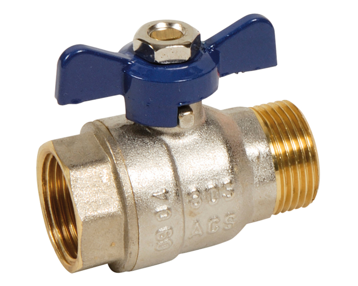 Nordic Valves Ball valves Brass - Cast iron - PVC 533 - Building titled brass ball valve + male female blue handle