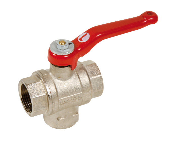 Nordic Valves Ball valves Brass - Cast iron - PVC 534 - Brass ball valve 4MS 3 ways in L full bore female BSP