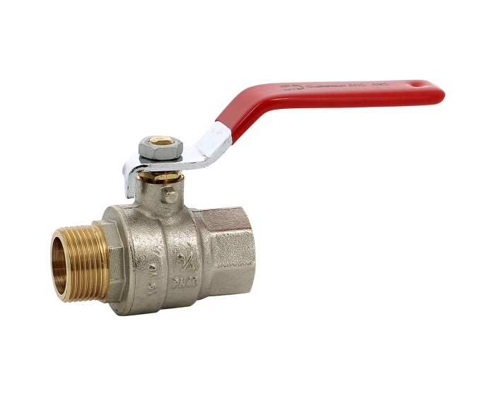 Nordic Valves Ball valves Brass - Cast iron - PVC 571 - Lead-free titrated brass ball valve Ref+ male female red steel handle