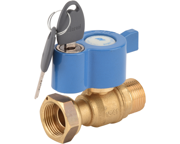 Nordic Valves Ball valves Brass - Cast iron - PVC 637 - Male padlockable meter valve Male captive nut