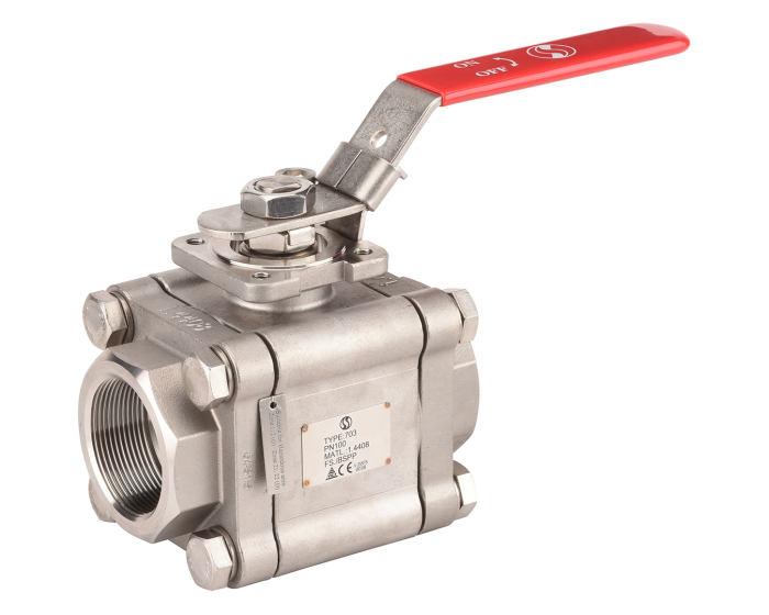 Nordic Valves Ball valves Steel - Stainless steel 703 - Ball valve 3 pieces platinum ISO fire safe stainless steel BSP