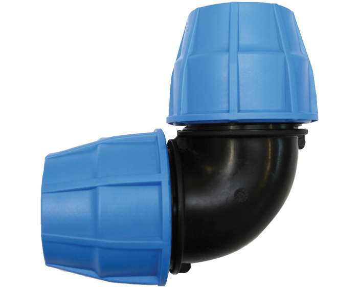 Nordic Valves Fittings 1012 - High density polypropylene fitting with 90° elbow sleeve