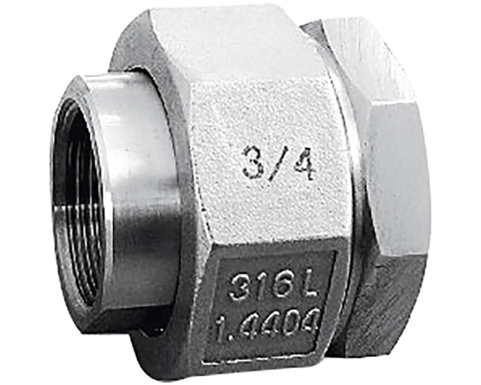 Nordic Valves Fittings 2065 - Union fitting 3 pieces machined stainless steel female female