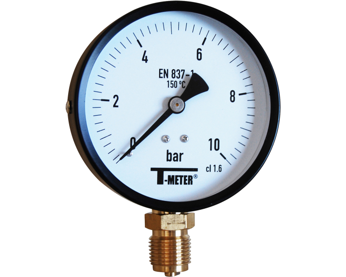 Nordic Valves Pressure gauges and thermometers 1619 - Pressure gauge steel case with dry dial D100 radial connection 1/2''