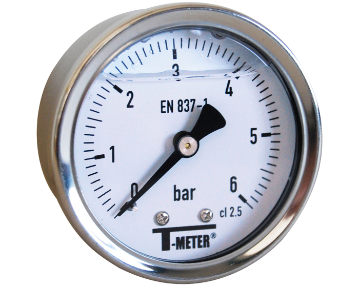 Nordic Valves Pressure gauges and thermometers 1622 - Pressure gauge stainless steel case D50 rear axial connection 1/4''