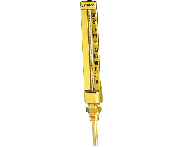 Nordic Valves Pressure gauges and thermometers 1671 - Straight vertical thermometer H200mm plunger 63mm