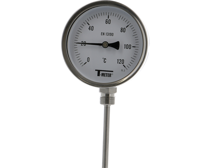 Nordic Valves Pressure gauges and thermometers 1681 - Stainless steel bimetallic thermometer dial D100 radial plunger 100mm