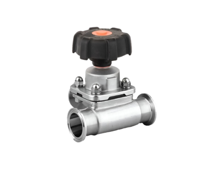 Sanitary Manual 3 way diaphragm valve with Tri Clamp Ends Nordic Valves