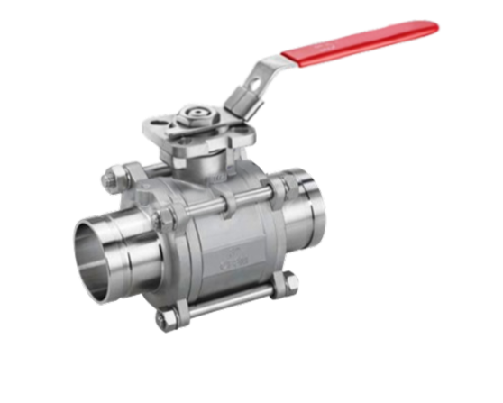 Stainless steel 3 piece ball valve with grooved ends