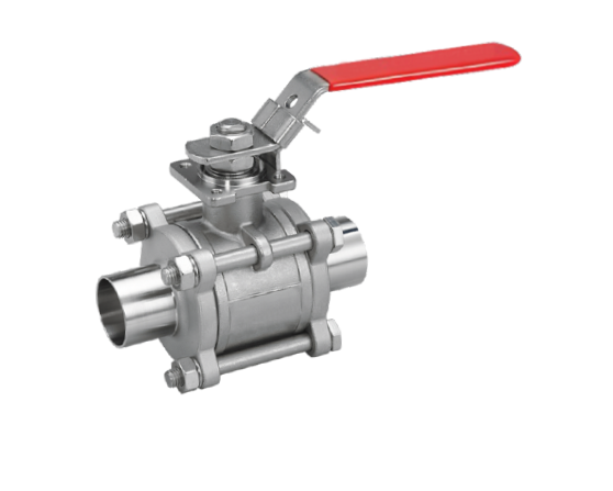 Stainless steel ball valve with butt weld ends