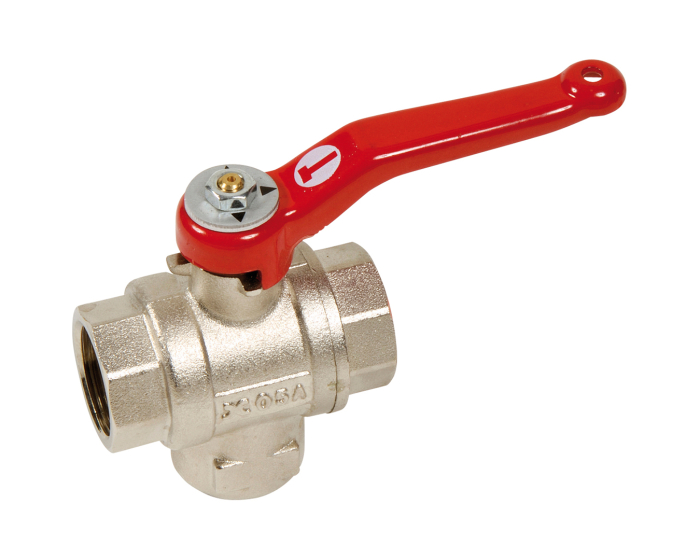 Nordic Valves Ball valves Brass - Cast iron - PVC 535 - Brass ball valve 4MS 3 ways in T standard passage female BSP
