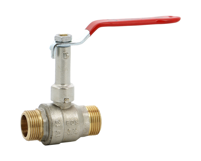 Nordic Valves Ball valves Brass - Cast iron - PVC 609 - Bât+ titled brass ball valve with fixed male male handle extension