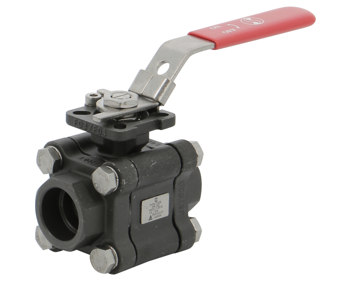 Nordic Valves Ball valves Steel - Stainless steel 702DM - Ball valve 3 pcs ISO5211 direct mounting steel SW