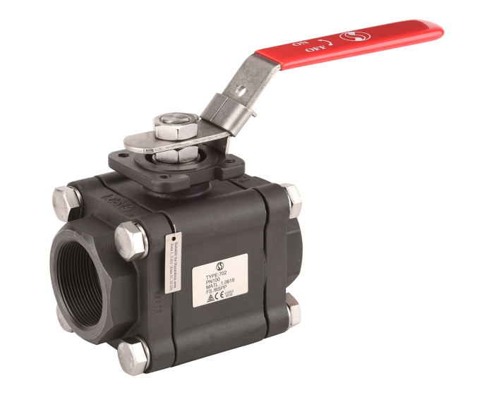 Nordic Valves Ball valves Steel - Stainless steel 702R - Ball valve 3 pieces low fire safety steel BSP/BW/SW/NPT
