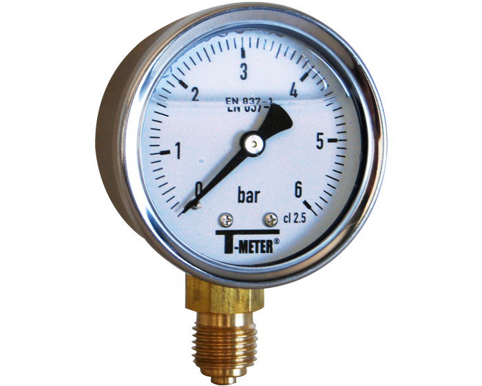 Nordic Valves Pressure gauges and thermometers 1612 - Pressure gauge stainless steel case D50 vertical radial connection glycerine 1/4''