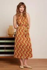 King Louie Kjole Virna Midi Dress Jiggy Ribbon Red