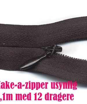 Make a zipper glidel?srull Usynlig SVART