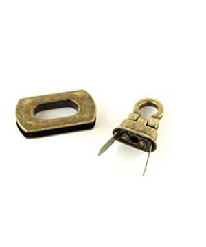 Pocket Flip Lock (l?s), antique brass, Sallie tomato