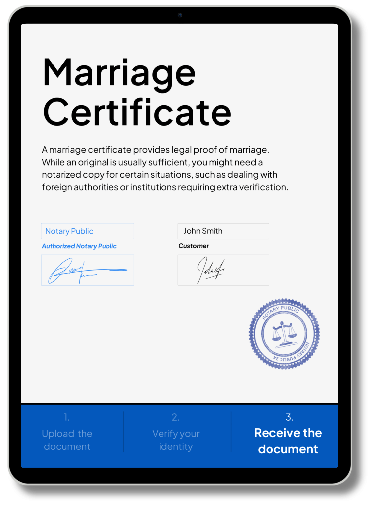 Marriage Certificate Notarization