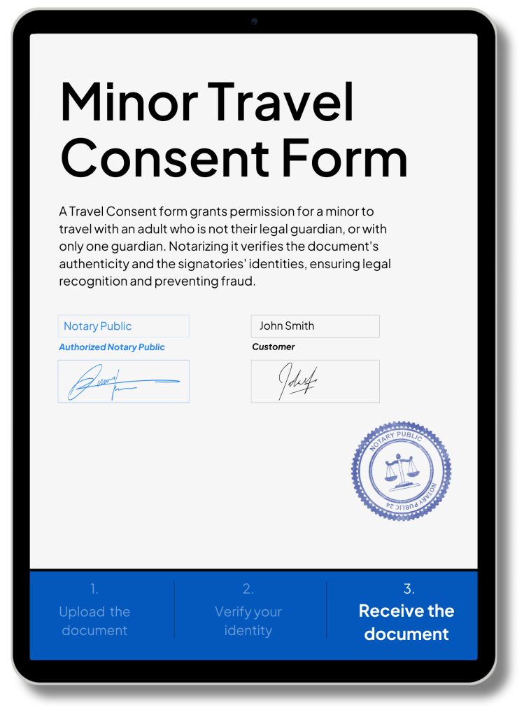 Minor Travel Consent Notarization