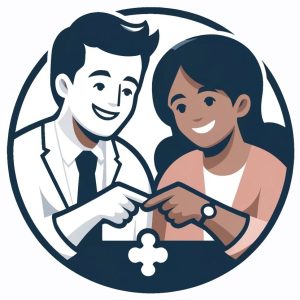 Smilende mann og dame