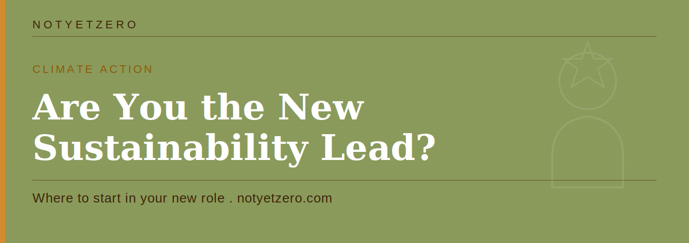 Are you the new sustainability lead in school?