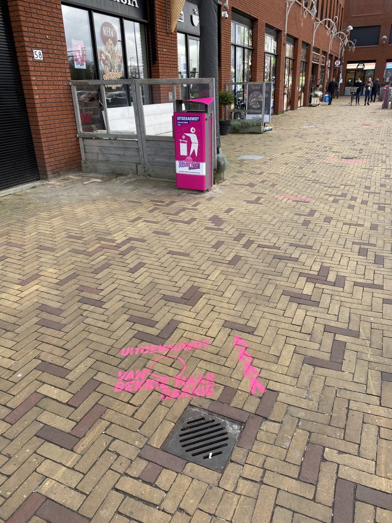 Roze afvalbak Leidschenveen