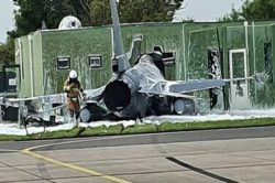 бельгийский F-16 врезался в здание