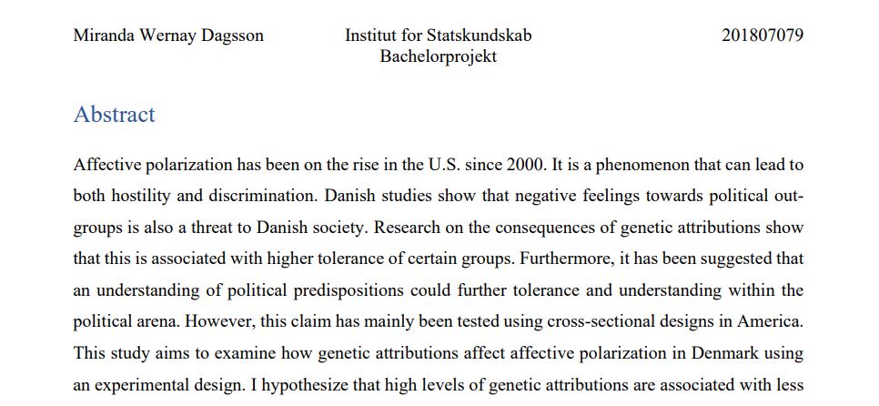 Genes, ideology and the attitude towards political opponents