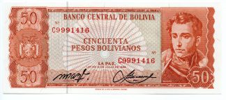 Bolivia - 50 Bolivianos 1962 - Pick 162a