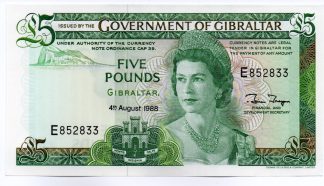 Gibraltar - 5 Pounds 1988 - Pick 21b