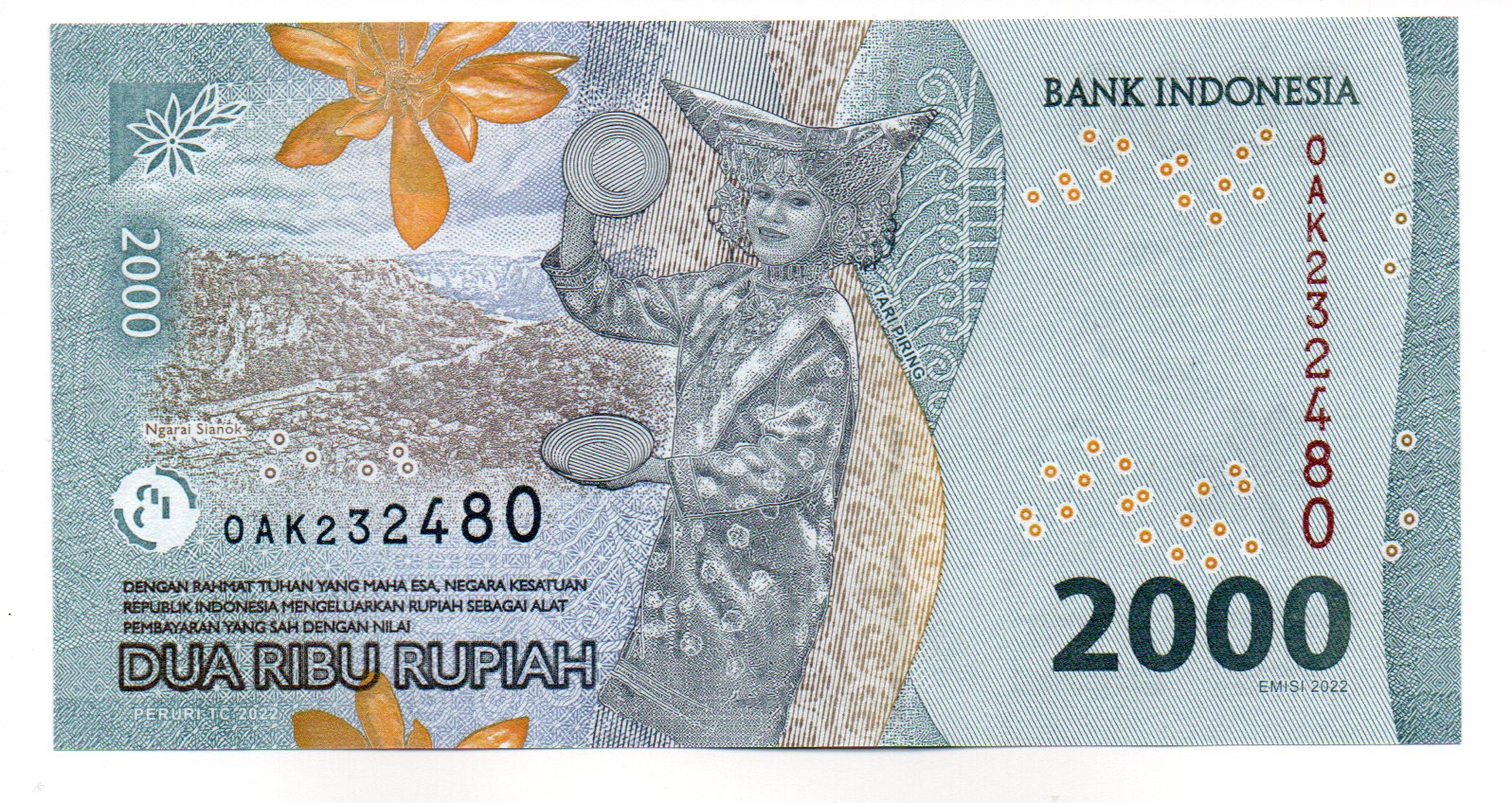 Indonesia – 2’000 Rupiah 2022 – Pick 163 – Numastic.com