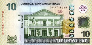 Suriname - 10 Dollars 2019 - Pick 163c