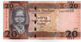 South Sudan - 20 Pounds 2016 - Pick 13br