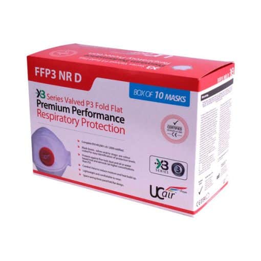 P3 Disposable Tri-fold Valved FFP3 NR D Fold Flat Mask – Box of 10