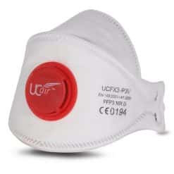 Premium P3 Cupped FFP3 Respirator with Foam Inner Seal and Exhalation Valve to the Front.