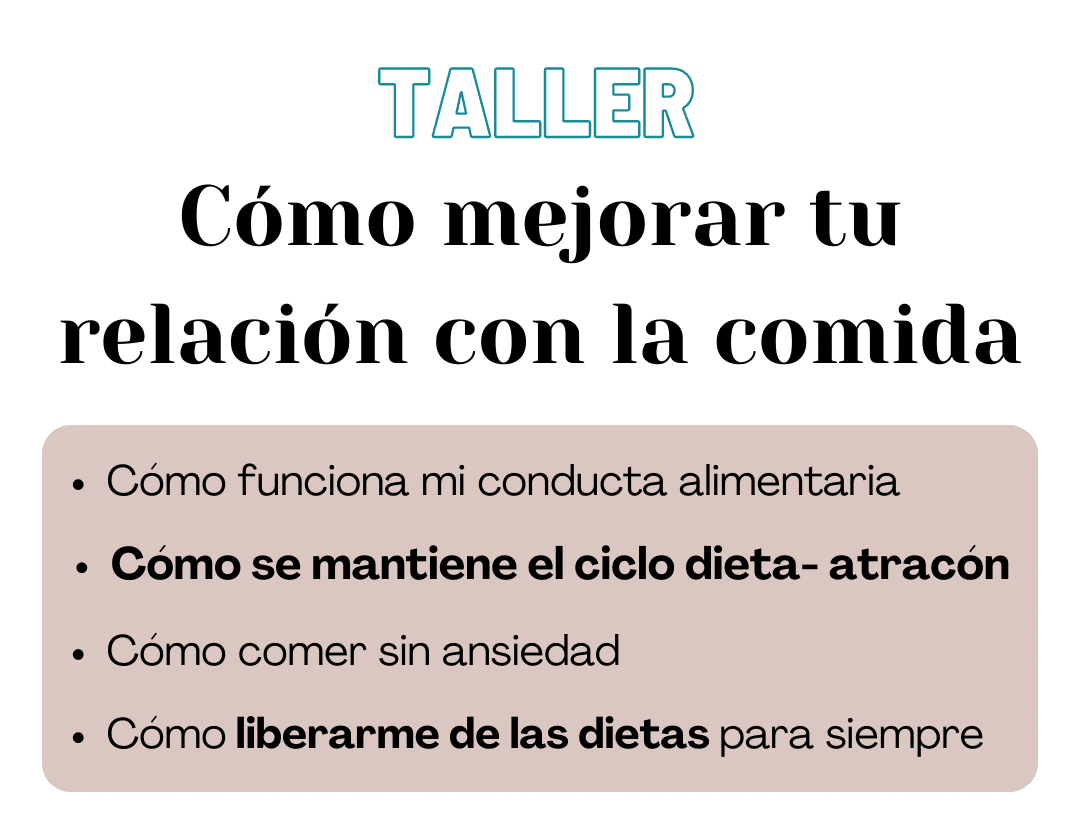 Banner del taller online cómo mejorar tu relación con la comida