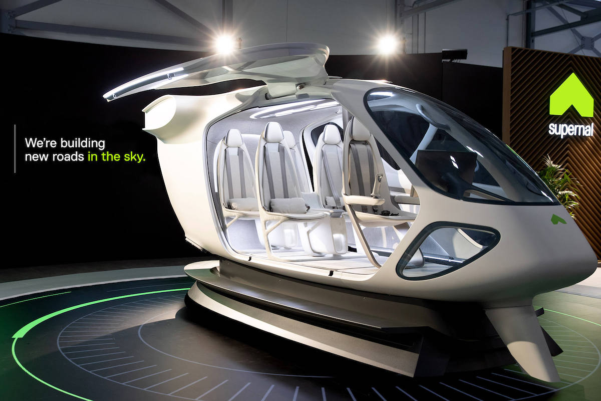Hyundai Motor Groups Supernal presenterar eVTOL-konceptet för fordonshytten på Farnborough International Airshow 2022