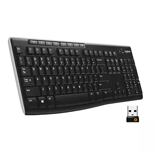 Logitech K270 2,4 GHz trådlöst tangentbord för Windows, normalstorlek